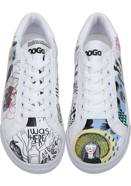 Kadın Vegan Deri Beyaz Sneakers - I Was Here Tasarım modelleri