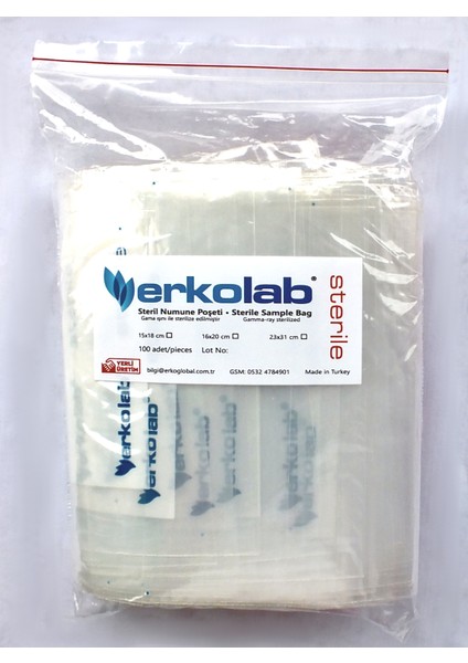 Yemek-Gıda Numune Poşeti -Steril, 1.000 Adet (1 Koli)