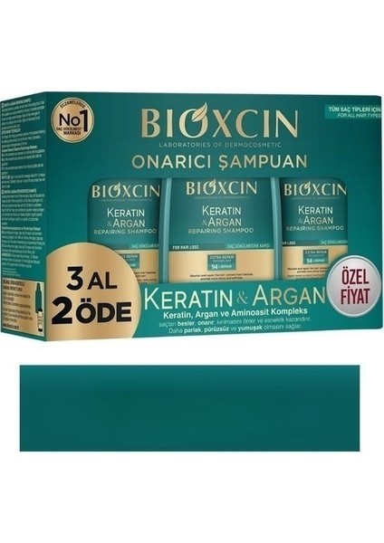 Keratin & Argan Bakım Şampuan 300 ml 3 Al 2 Öde