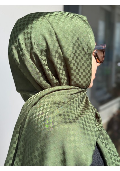 Dama Desen Şal Haki Yeşili