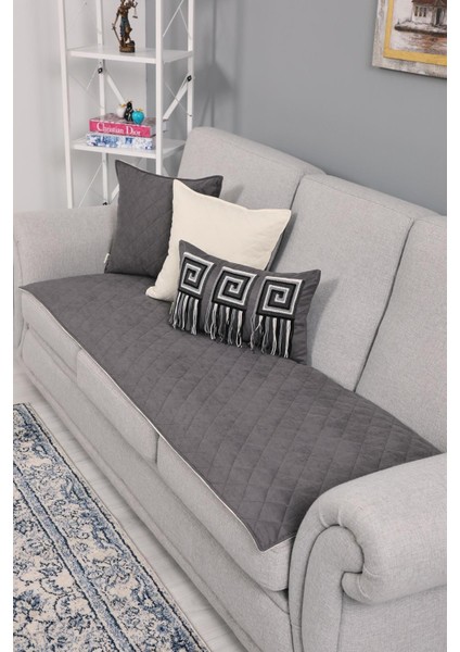 Çift Taraf Kullanımlı Çift Renkli Kaymaz Kapitone Koltuk Örtüsü 70X170 Cm,ko-40