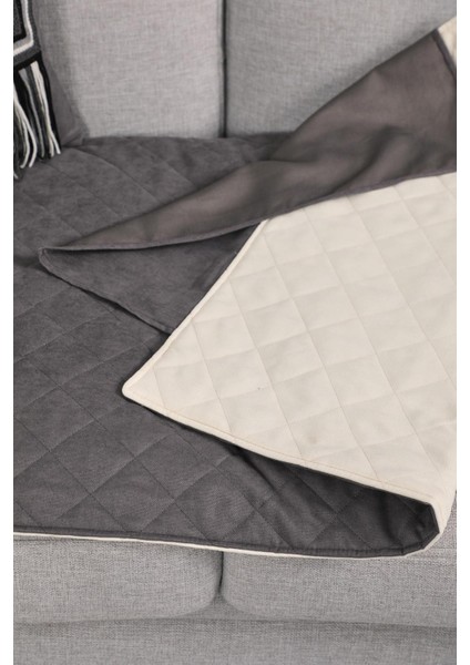 Çift Taraf Kullanımlı Çift Renkli Kaymaz Kapitone Koltuk Örtüsü 70X170 Cm,ko-40