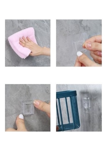 Yapışkanlı Çok Fonksiyonlu Banyo Organizeri Beyaz