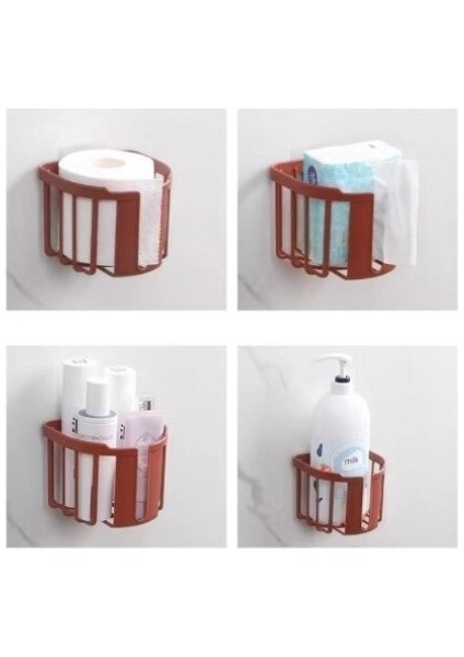 Yapışkanlı Çok Fonksiyonlu Banyo Organizeri Beyaz