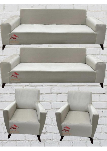 3+3+1+1 Italyan Süet Koltuk Örtüsü(Bej Renk)