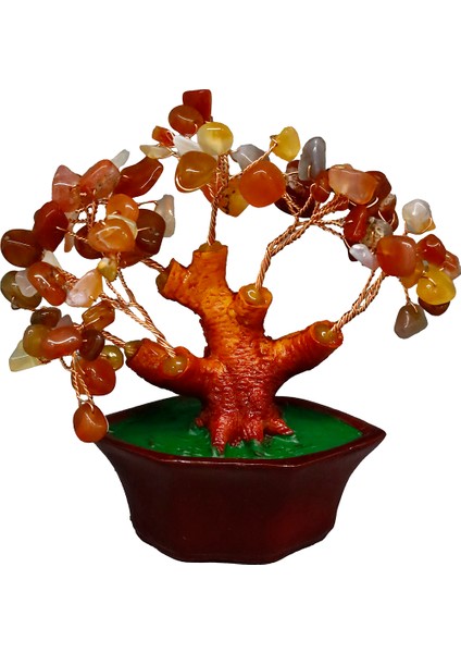 Karnelyan Doğal Taşlı Bonsai Hayat Ağacı – Enerji, Tutku ve Motivasyon Kaynağı!