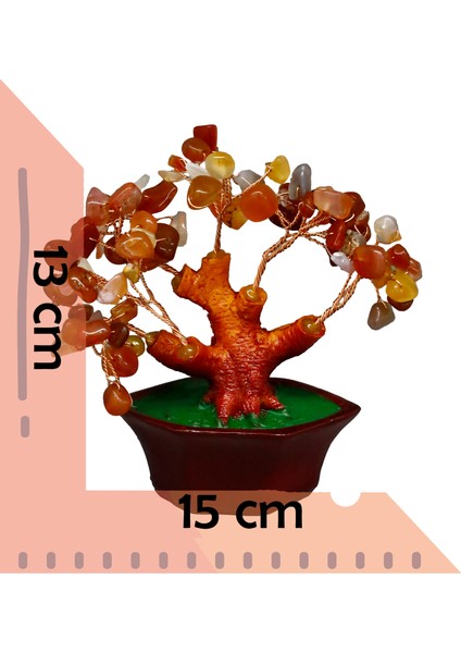Karnelyan Doğal Taşlı Bonsai Hayat Ağacı – Enerji, Tutku ve Motivasyon Kaynağı!