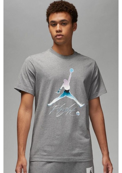 Air Jordan Mj Brand Graphic Crew Erkek Gri Spor Tişört