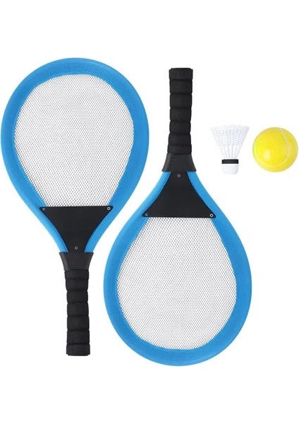 Hafif Ve Ergonomik Tasarımlı 3'Lü Badminton Seti Mavi