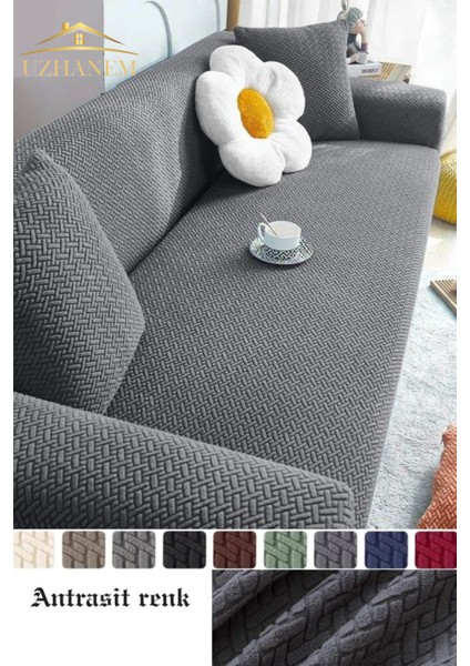 Koltuk Kılıfı . Koltuk Örtüsü Lastikli, Kayma Yapmayan Üç Kişilik Kanepe Çekyat Kılıfı