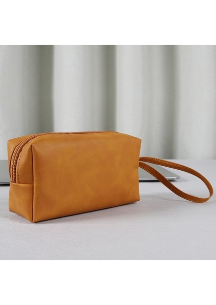 SS08 Organizatör Fare Güç Bankası Kablo Saklama Çantası Pu Deri USB Flash Sürücü Taşıma Çantası Çizilmez Kese-Kahverengi (Yurt Dışından) modelleri