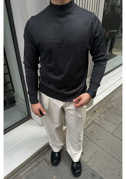 Erkek Standart Fit Normal Kesim Yarım Balıkçı Yaka Triko Kazak fiyatları