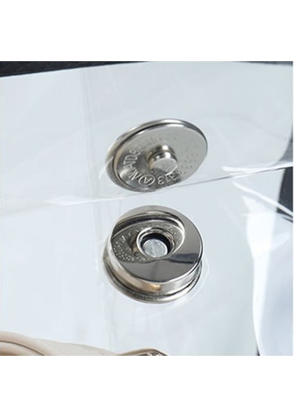 TB-0395 Şeffaf Pvc Kapak + Pu Deri Bayan Çantası Neme Dayanıklı Çanta Saklama Çantası, Boyut: S-Kahve/beyaz Kenar (Yurt Dışından) fırsatları