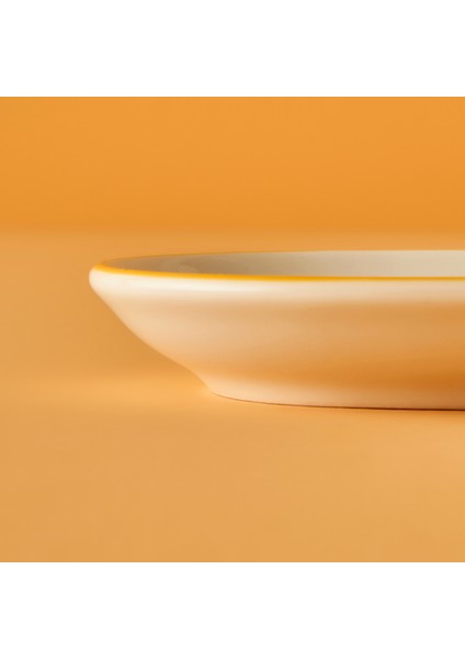 Line Oval Sunum Tabağı Sarı (18X11 Cm)
