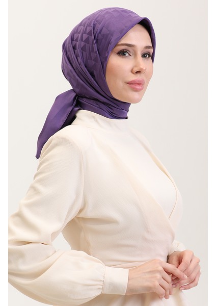Jakarlı Eşarp 90186-18 Mor