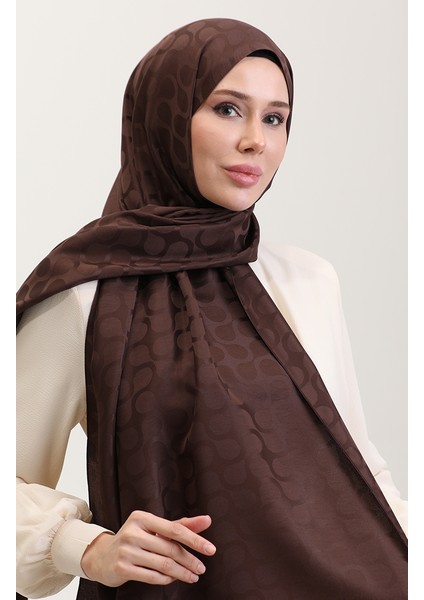Bloom Desen Jakar Şal 90183-11 Kahverengi