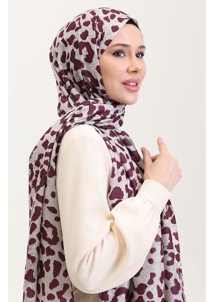 Leopar Desenli Şal 2076-05 Mürdüm fiyatları