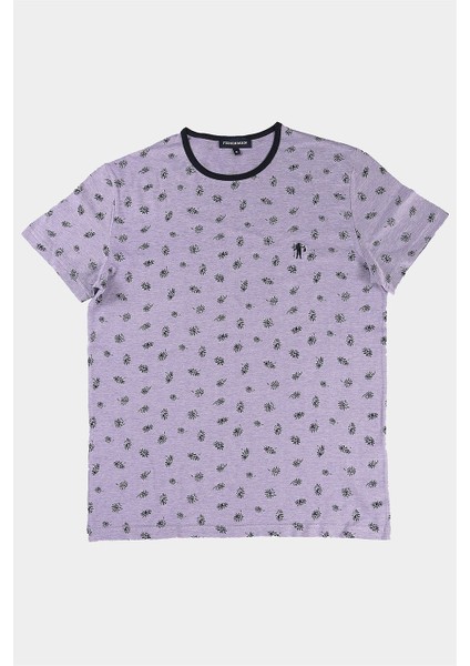 Lavander - Eflatun Desenli T-Shirt indirimleri