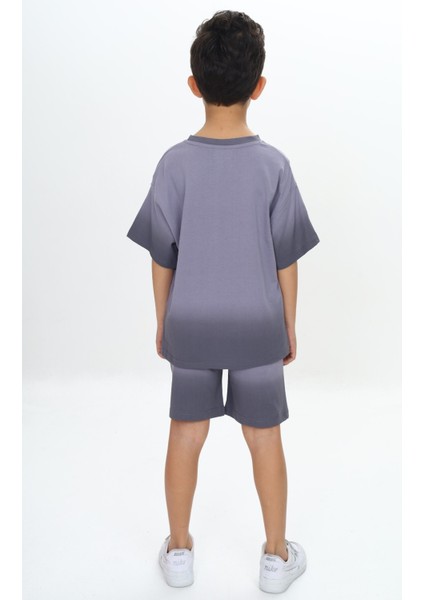 Erkek Çocuk Yıkama Efektli Baskılı Şortlu Takım indirimleri