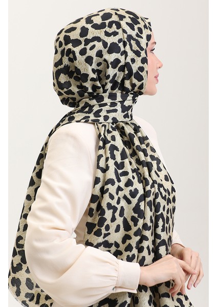 Leopar Desenli Şal 2076-01 Gold