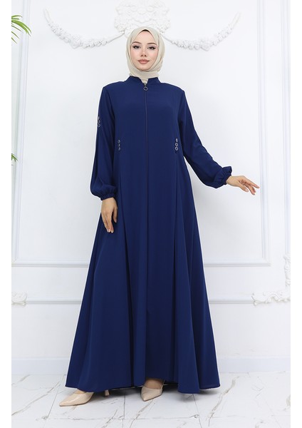 Düğme Detaylı Fermuarlı Ferace 6203-08 Parlement