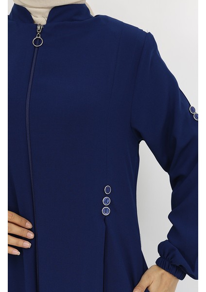 Düğme Detaylı Fermuarlı Ferace 6203-08 Parlement fırsatları