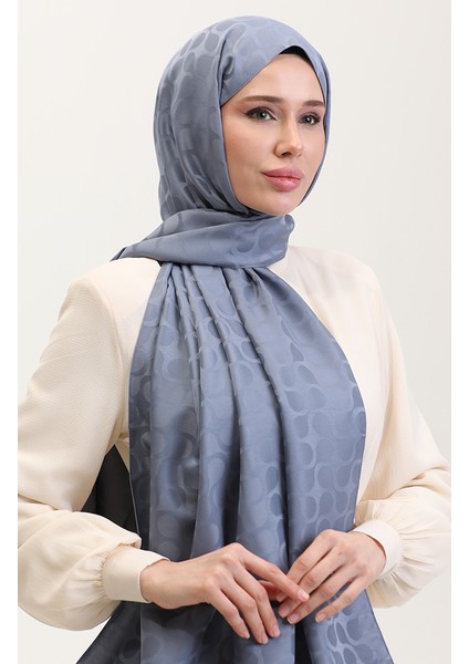 Bloom Desen Jakar Şal 90183-18 Koyu Gri