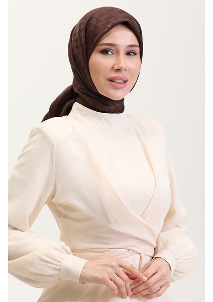 Jakarlı Eşarp 90186-15 Kahverengi