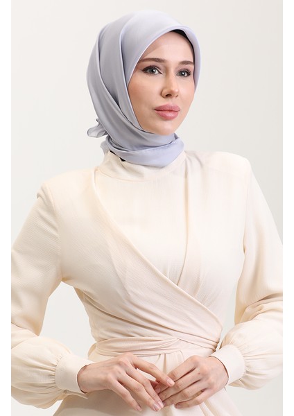 Kristal Eşarp 81079-02 Gümüş Gri