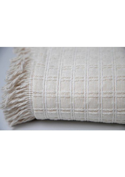 Bella Krem Organik Pamuk Buldan Koltuk Örtüsü 170 x 220 cm Koltuk Kanepe Çekyat Berjer Örtüsü Şalı modelleri