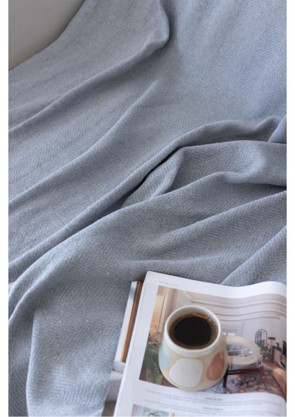 Balıksırtı Desenli Çift Taraflı Koltuk Örtüsü-Şalı Gri/gri 180 x 220 cm fiyatları