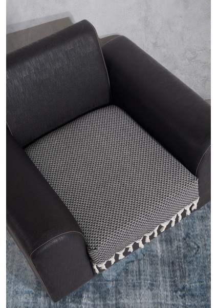 Saçaklı Koltuk Örtüsü %100 Pamuk | Koltuk Şalı 70X95 cm Siyah fiyatları