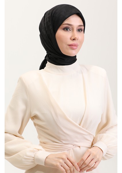 Jakarlı Eşarp 90186-01 Siyah
