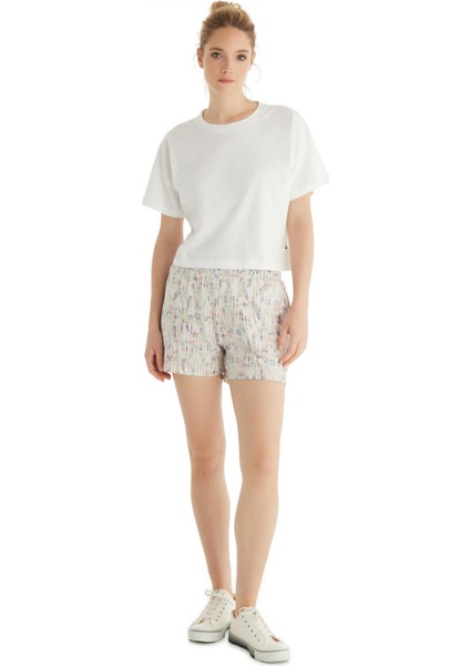 Kadın %100 Pamuk Oversize Kısa Kol Beyaz T-Shirt C2T5N5O06 fiyatları