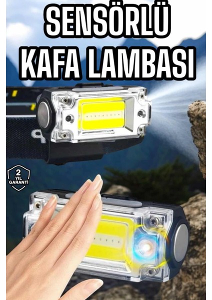 Şarjlı Kafa Feneri Suya Ayarlanabilir Kamp Feneri
