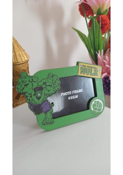 Vintage Marvel Hulk Orijinal Ahşap Fotoğraf Çerçevesi