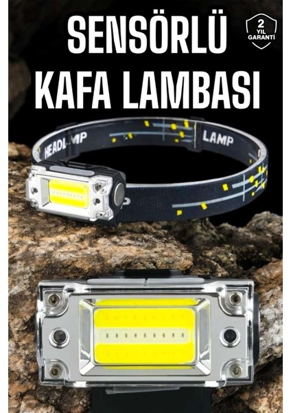 Kafa Lambası Kamp Feneri Balıkçı Feneri Başlıklı Suya