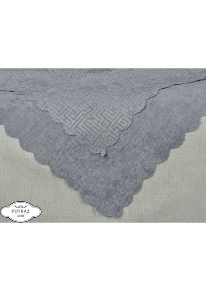 Parlak Desenli Şönil Gri Çift Taraflı Koltuk Çekyat Örtüsü Şalı fiyatları