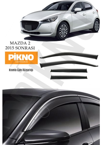 Mazda 2 2015 ve Sonrası Kromlu Cam Rüzgarlığı 4'lü