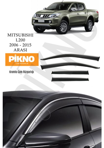 Mitsubishi L200 2006-2015 Arası Kromlu Cam Rüzgarlığı 4'lü