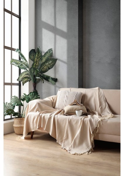 Açık Kahve Pamuklu Dekoratif Koltuk Örtüsü Set 170X230 Boyutlu Optimal Kaymaz Tasarım (2 Adet) fırsatları