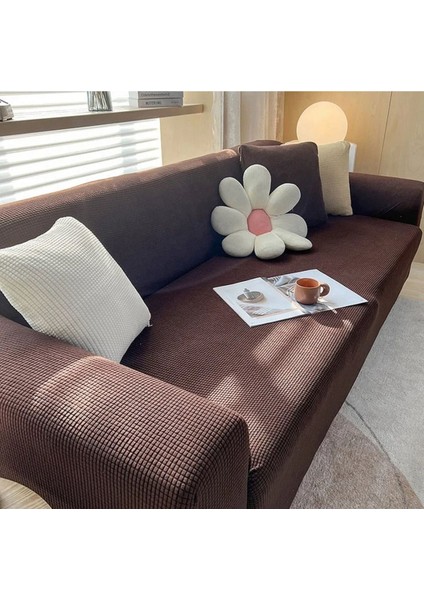 Bambu 3 Kişilik Pitikare Likralı Koltuk Örtüsü. Streç Lastikli Çekyat Kanepe Örtüsü. 1 Ad.açık Kahv