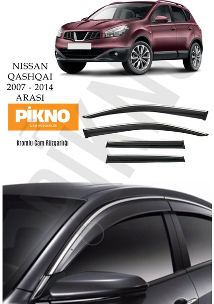 Nissan Qashqai 2007-2013 Arası Kromlu Cam Rüzgarlığı 4'lü A+ Plus