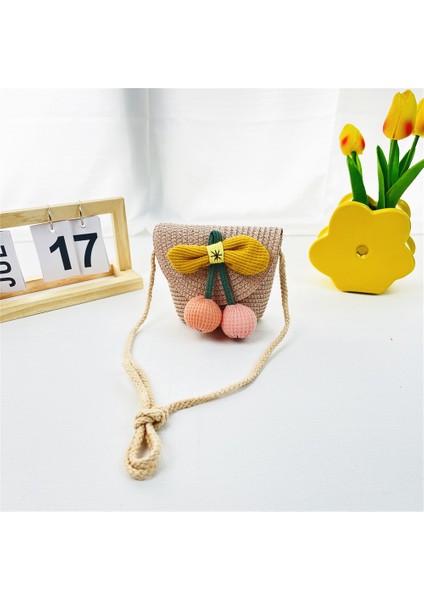 Ilkbahar ve Yaz Yeni Hasır Çocuk Çantaları Ayçiçeği Bozuk Para Çantası Crossbody Küçük Çanta (Yurt Dışından)