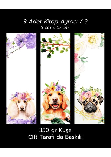 9'lu Kitap Ayracı Seti - Köpekler