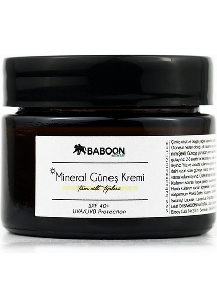 Baboon Mineral Güneş Kremi 50ML