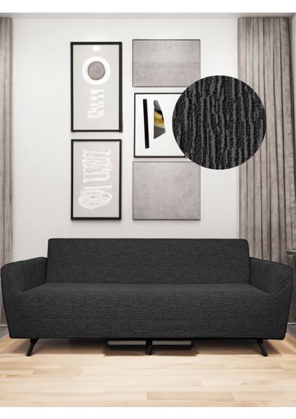 Düz Jakarlı 3 Kişilik Gri Kanepe Örtüsü | Lastikli Koltuk Örtüsü |çekyat Örtüsü| Koltuk Kılıfı fiyatları