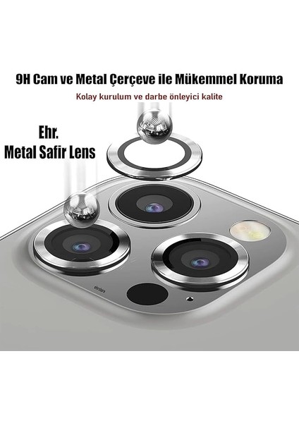 Apple iPhone 13 Pro Max Uyumlu Kamera Lens Koruyucu Silver Renk Lens Koruma fırsatları