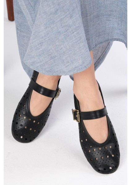 Norita Siyah Renk Lazerli Kadın Babet indirimleri