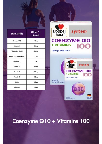 Q10 100 + Vitamins 30 Kapsül